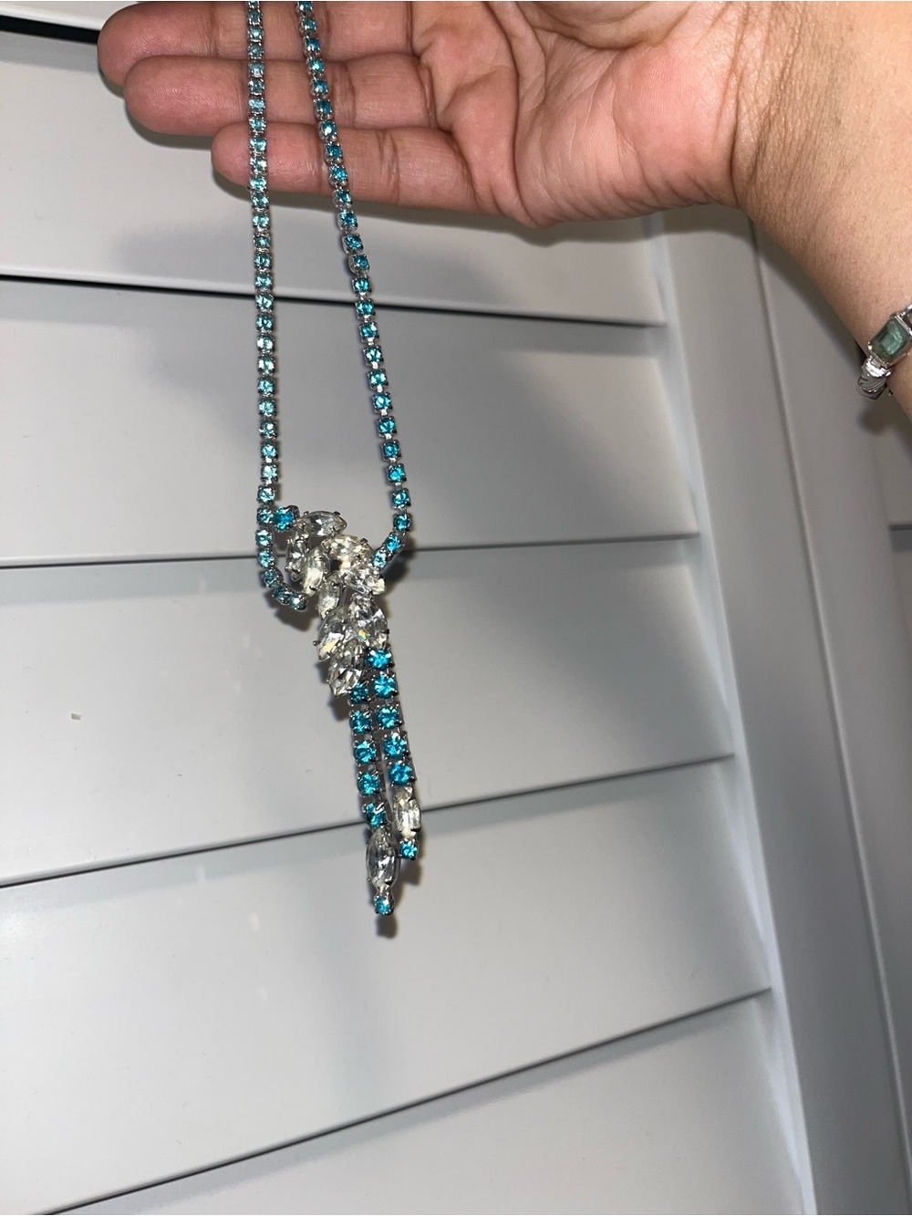 Turquoise Crystal Drop Necklace - Women Jewelry